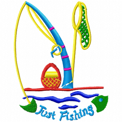 Fishing Embroidery Design 6 Fishing Embroidery Design 6